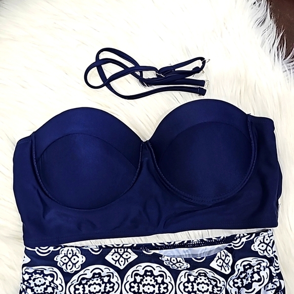 Ethnic Floral Tankini Set ✦ Sweetheart Neckline Tummy Control ✦ Push‑Up S NWT - Picture 10 of 17